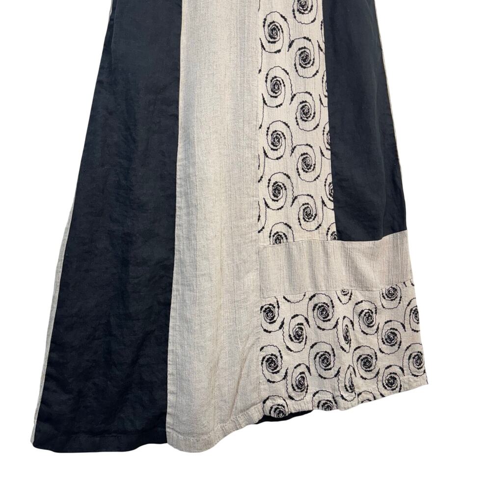 Barbara Lesser Flax Linen Boho Patchwork Spiral E… - image 3